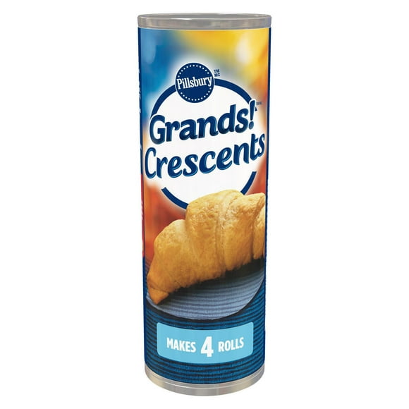 Pillsbury Grands! Crescents, Croissant Rolls, Ready to Bake, 318 g, 4 ct, Dough for 4, 318 g