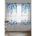 thumbnail image 5 of Sheer Curtains 72 Inches Long, Spring Blue Floral Semi Sheer Curtains Light Filtering Window Treatment, Farmhouse Weeping Floral Leaves Wood Privacy Voile Drapes for Living Room Bedroom 52x72 Inch, 5 of 7