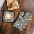 thumbnail image 5 of Dog Paw and Bone Kitchen Oven Mitt and Pot Holder Sets 4 Pcs for Baking, Cooking and Grilling, Heat Resistant Up To 392 °F, 5 of 7