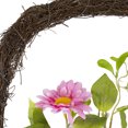 thumbnail image 4 of Northlight Chrysanthemum and Daisy Twig Basket Wreath Spring Decor, Pink and Yellow 17", 4 of 4