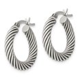 thumbnail image 2 of Sterling Silver Antiqued Open Twist Hoop Earrings QE6728, 2 of 2
