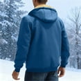 thumbnail image 5 of Men's Fleece Hoodie Winter Zip Up Sweatshirt Sherpa Lined Jacket Heavyweight Hoodies Pullover Warm Coat Hooded Outwear, 5 of 7