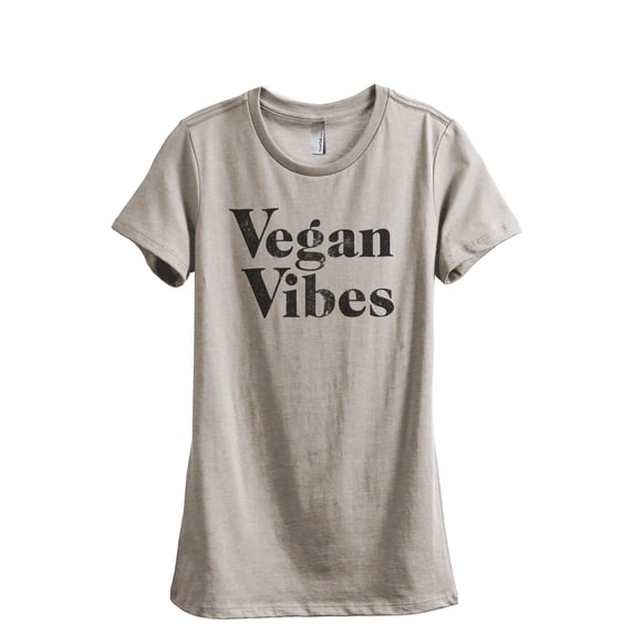 Vegan Vibes Women's Fashion Relaxed T-Shirt Tee Heather Tan X-Large