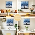 thumbnail image 5 of Canvas Wall Art Blue Floral Canvas Art Print Classical Flower Botanical Abstract Modern Oil Painting Pictures Wall Decor for Living Room Bedroom Decorations Stretched Framed Ready to Hang 8"x8", 5 of 9