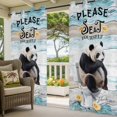 thumbnail image 2 of Outdoor Curtains for Patio Waterproof Panda Sitting on The Toilet Indoor/Outdoor Curtain Tiebacks Funny Animal Daisy Teal Wood Privacy Sun Block Grommet Drapes for Pergolas Gazebo 2 Panel 54x108, 2 of 9