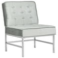 thumbnail image 3 of SAFAVIEH Ansel Modern Tufted Linen Chrome Accent Chair, Light Grey, 3 of 7