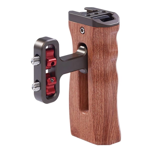Jaula De Cámara Universal Mango De Un Solo Lado Agarre De Mano De Madera Diseño Antideslizante Con Orificio De Tornillo De 1/4 Montura De Zapata Fría Para Jaula De Cámara sonducket EL011829-00