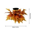 thumbnail image 3 of Mini Fall Wreath with Candle Holder Artificial Leaves Autumn Table Decor Thanksgiving Centerpiece Halloween Decoration Small Floral Wreath for Candle Display Seasonal Home Decor, 3 of 4