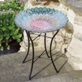 thumbnail image 5 of Teamson Home 18" Mosaic Flower Glass Bird Bath w/ Stand, 5 of 9