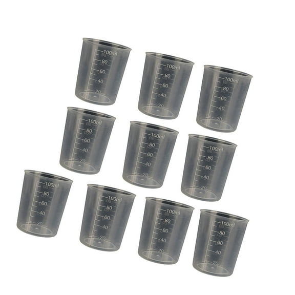 Pack of 5 Plastic Graduated Measuring Beaker Set Clear Liquid Measuring Mixing Cup Liquid Container Beakers for Lab Use