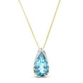 thumbnail image 2 of Galaxy Gold 14K Solid Gold 6 Carat Natural Blue Topaz Pendant Necklace for Women - Yellow Gold Fine Jewelry, 2 of 4