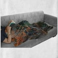 thumbnail image 6 of Leaves Soft Flannel Fleece Throw Blanket, Forest with Tree Reflections over the Lake Rural Forest Charm Scenic Concept, Cozy Plush for Indoor and Outdoor Use, 60" x 80", Brown Red, by Ambesonne, 6 of 6