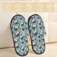 thumbnail image 2 of House Slippers for Women Men - PUG HEAD And Flower Lightweight House Shoes Fuzzy Slippers, Soft Slip-On Cozy House Slippers for Woman Indoor Outdoor, 2 of 7