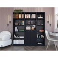 thumbnail image 2 of FM FURNITURE Tolleson 3 Piece Living Room Set Black Engineered Wood, 2 of 7