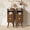 Walnut-2pcs, variant on 26.4" Tall Narrow Nightstand Set of 1, 9.8" Wide Fluted End Table with 2 Drawer & Open Shelf, Wood Night Stand with Rounded Corner, Slim Side Table for Bedroom, Living Room, Natural