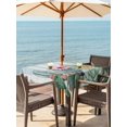 thumbnail image 4 of Square Outdoor Tablecloth with Umbrella Hole Blue Green Cactus Outside Table Cloth Waterproof Patio Table Cover Tropical Summer Botanical Floral Zipper Tablecloths for Picnic Party Camping 54x54 Inch, 4 of 8