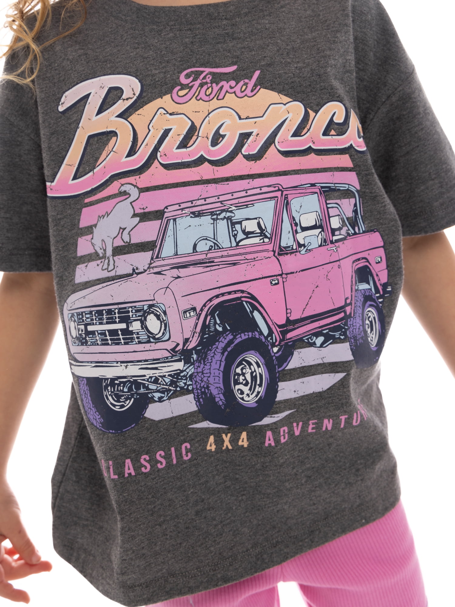 Ford Bronco Toddler Girls Graphic Tee and Bike Shorts Set, 2-Piece, Sizes 2T-5T