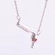 thumbnail image 4 of EeaseMX Collar con colgante creativo de corazón de 4 piezas, diseño de copa de vino tinto, cadena de clavícula para niña, regalo de joyería para San Valentín (plata), 4 of 7