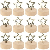 OATIPHO Back to Card Holders Sophisticated Table Number Holder Khaki Wood 12Pack