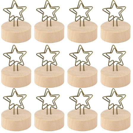 OATIPHO Back to Card Holders Sophisticated Table Number Holder Khaki Wood 12Pack