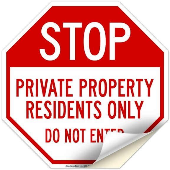 Private Property Residents Only Do Not Enter Sign,