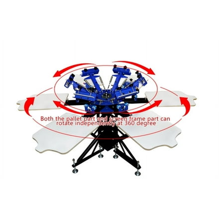 Techtongda 6 Color Silk Screen Printing Machine Screen Printing Press DIY Equipment #006438