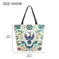 thumbnail image 5 of FORMRS Womens Canvas Tote Bag with Zipper Inner Pocket Shoulder Handbag, Green Animals Pattern, 5 of 7