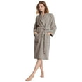 thumbnail image 2 of Peignoir pour Femmes en Coton Éponge Doux et Chaud Col Châle Robe de Maison Longueur Mollet avec Poches, 2 of 6
