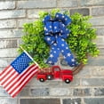 thumbnail image 4 of 4th of July PALIFEUR Wreath, 17.7 Inch Patriotic Wreaths for Front Door, Artificial Floral Front Door Wreaths Decorations for Memorial Day Independence Day Veterans Day, Red Blue White, 4 of 6