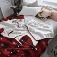 thumbnail image 3 of Christmas Buffalo Throw Flannel Blanket 60x80In Plaid Red and Black Polar Bear Super Soft Cozy Bed Blanket, Lightweight Plush Fuzzy Bed Throw for Bedroom Sofa Couch Living Room, 3 of 4