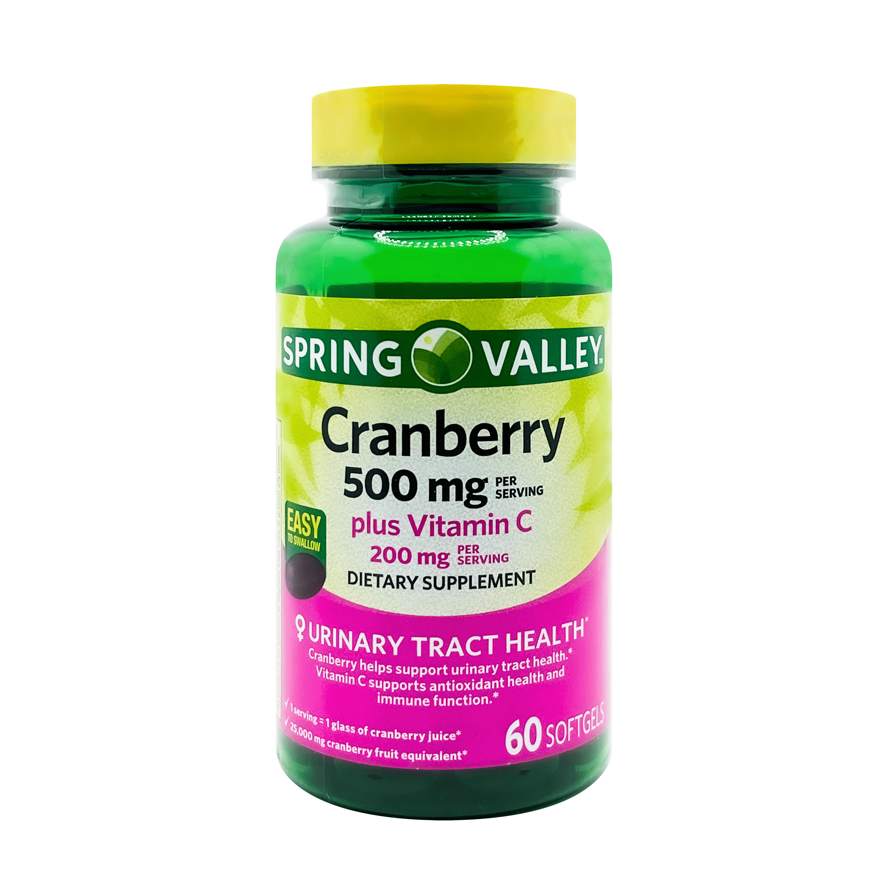 Spring Valley Cranberry Dietary Supplement Softgels, 500mg, 60 Count