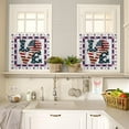 thumbnail image 4 of Kitchen Tier Curtains and Valance Set, Independence Day American Flag Sunflower Wood Board LOVE Valance Curtain and Tiers Set for Living Room Cafe,Light Filtering Rod Pocket Window Curtain Set 3 Piece, 4 of 5