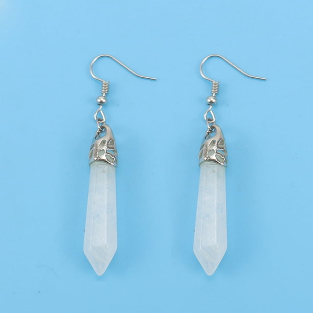 Xiao Hua Pendientes colgantes de cristal con punto de curación de chakras y piedra de cuarzo natural real, regalo para el día de San Valentín y el día de la madre.
