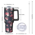 thumbnail image 2 of OBREWU Pioneer Flower Tumbler with Handle and Lid,Pioneer Flower 40oz Double Wall Vacuum Insulated Tumbler,Cups Gift for Women and Men, 2 of 7