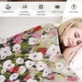 thumbnail image 3 of Fenyluxe Flowers Throw Blanket for Couch Sofa Bed All Seasons Soft Plush Blankets 60x80in, 3 of 6