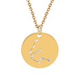 thumbnail image 3 of Collier en Acier Titane Serti de Diamants Mode 12 Constellations Bijoux, 3 of 9