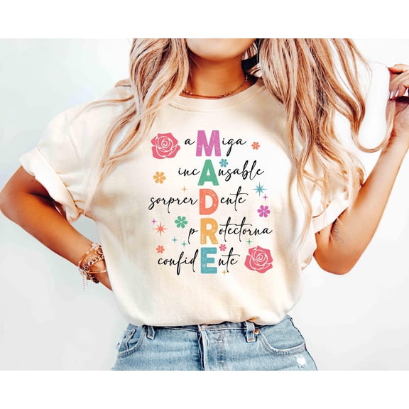 Madre Floral Shirt, Spanish Mom Shirt, Madre Mama Sweater, Latina Mama Shirt, Mother's Day Shirt, Mexican Shirt, El Dia De La Madre Tee