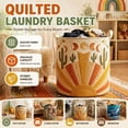 thumbnail image 4 of 3D Quilted Laundry Hamper, Large Fabric Storage Basket with Deer Fox Bear Design, Soft Collapsible Clothes Bin with Handles for Bedroom Home Organization, 4 of 7