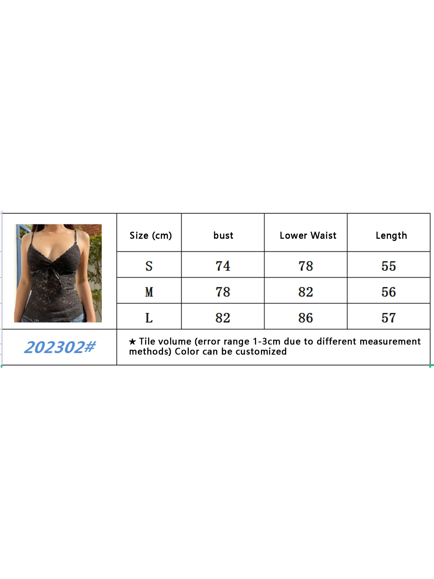 Size Chart - Cami Silk Top – SiiZU