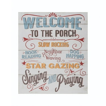 Creative Co-Op Wood Wall Décor "Welcome To The Porch"