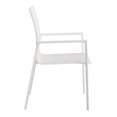 thumbnail image 6 of Modern Contemporary Urban Outdoor Patio Dining Arm Chair, White SET OF 2 - Mesh Powder Coated Aluminum, 6 of 6