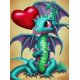 thumbnail image 1 of 30x40cm Adultos Niños 5d Diy Diamond Art Painting Set - Love Little Green Dragon, Manualidades De Bordado De Diamantes Completos, Lienzo Cristal Rhinestone Dolor, 1 of 5