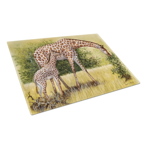 Caroline's Treasures BDBA0309LCB Giraffes by Daphne Baxter Glass Cutting Board Large, 12H x 16W, multicolor