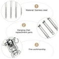 thumbnail image 4 of WASHWEPE 1 Set Durable Swing Fixing Hook Stainless Steel Silver for Multi Purpose Use, 4 of 4