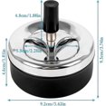 thumbnail image 2 of 3pcs Spinning Ashless Ashtray Push Down Ashtray Extra Large Chrome Windproof Ashtray Outdoor Tabletop Ashtray Ashtrays Large Round (9 * 9.3cm, Black), 2 of 5
