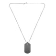 thumbnail image 1 of MasteelfCA Military Dog Tag Real Mens Titanium Steel Pendant Chain Necklace (Silver), 1 of 7