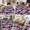 thumbnail image 5 of Purple Floral Area Rugs 5'x7', Washable Small Throw Rugs for Laundry Room Playroom, Abstract Watercolor Flower Leaf Plant Indoor Outdoor Rug Non-Slip Low Pile Carpet Runner Reversible Floor Mats, 5 of 8