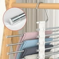 thumbnail image 3 of Organizador de armario con marco de metal duradero y ganchos de acero inoxidable que ahorran espacio para pantalones, jeans, faldas y bufandas (paquete de 2, blanco), 3 of 5