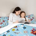 thumbnail image 3 of Manfei Fire Truck Bedding Comforter Set 7-Piece, Police Car Full Bedding Set, Cartoon Dalmatian Fitted Sheet Flat Sheet, Breathable Home Decor, 3 of 7