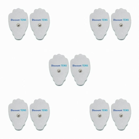 HiDow Compatible Replacement TENS Electrodes - Premium Quality Large Electrode Pads for Hi-Dow TENS Units - 5 Pair of Snap TENS Unit Electrodes (10 TENS Unit Pads) - Discount TENS Brand